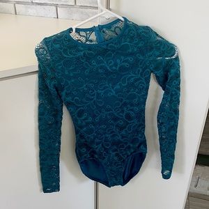 Long sleeve dance leotard